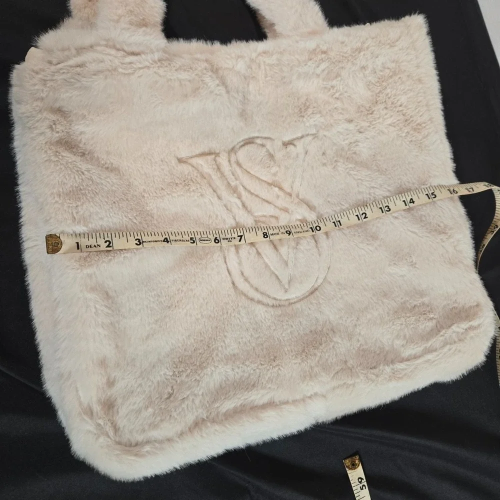 Victorias Secret Faux Fur White Purse Soft
